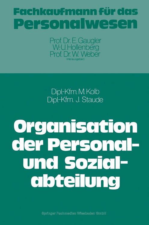 Produktbild: Die Organisation der Personal- und Sozialabteilung