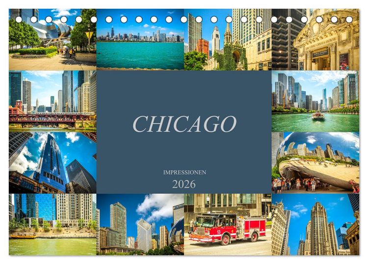 Produktbild: Chicago Impressionen (Tischkalender 2026 DIN A5 quer), CALVENDO Monatskalender