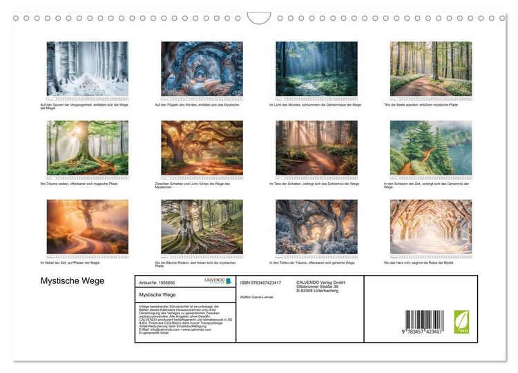 Produktbild: Mystische Wege (Wandkalender 2026 DIN A3 quer), CALVENDO Monatskalender