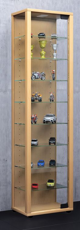 Produktbild: Holz Glas Stand Vitrine Sammelvitrine Edana Maxi