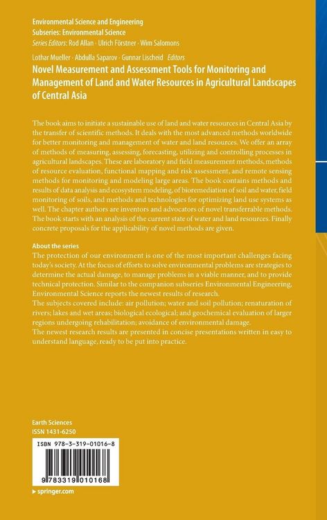 Produktbild: Novel Measurement and Assessment Tools for Monitoring and Management of Land and Water Resources in Agricultural Landscapes of Central Asia