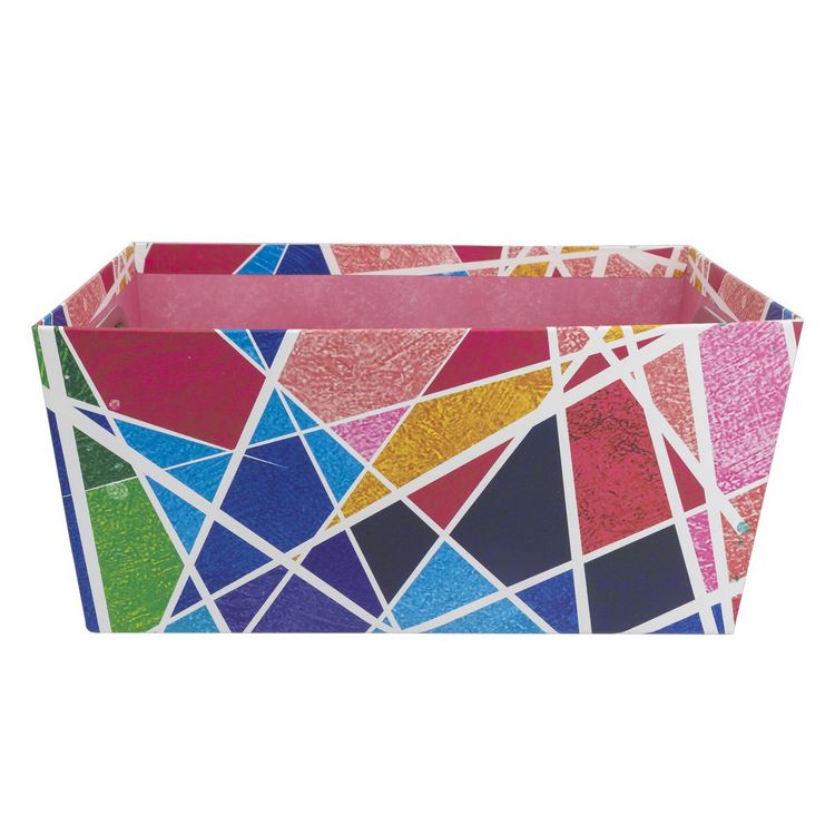 Produktbild: Idena Ablagebox Streifen mehrfarbig 27,9x17,8x12,7cm ohne Deckel