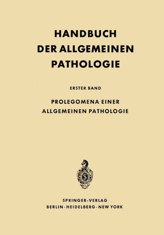Produktbild: Prolegomena einer allgemeinen Pathologie