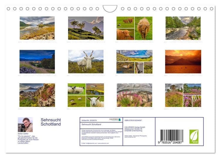 Produktbild: Sehnsucht Schottland (Wandkalender 2026 DIN A4 quer), CALVENDO Monatskalender