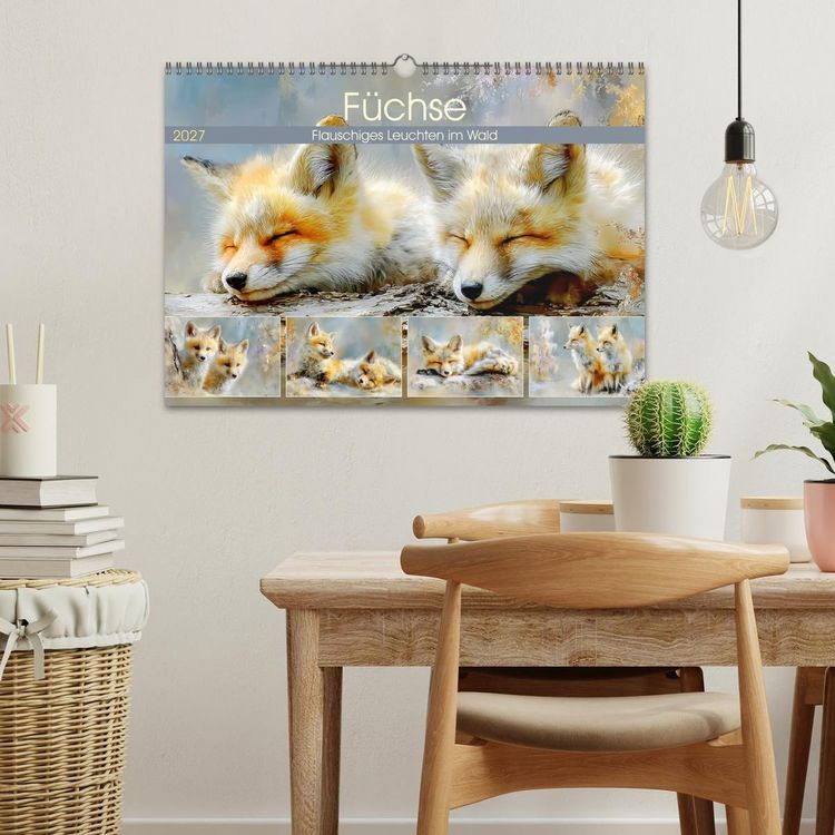 Produktbild: F&uuml;chse. Flauschiges Leuchten im Wald (Wandkalender 2027 DIN A3 quer), CALVENDO Monatskalender