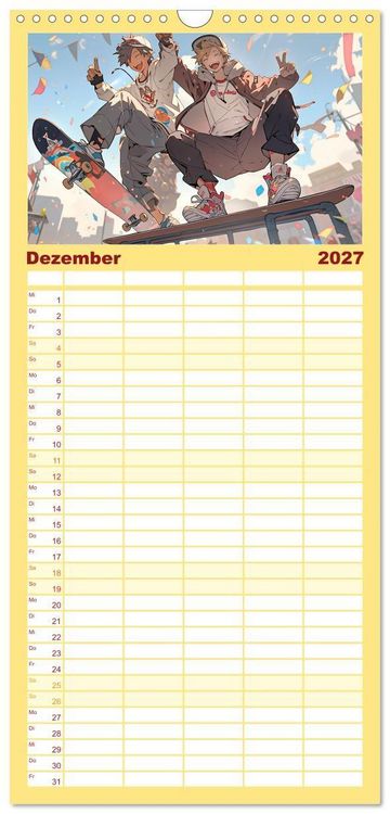 Produktbild: Familienplaner 2027 - Der Jungen-Kalender mit 5 Spalten (Wandkalender, 21 x 45 cm) CALVENDO