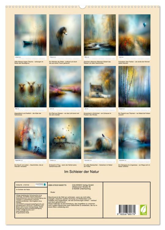Produktbild: Im Schleier der Natur (hochwertiger Premium Wandkalender 2026 DIN A2 hoch), Kunstdruck in Hochglanz