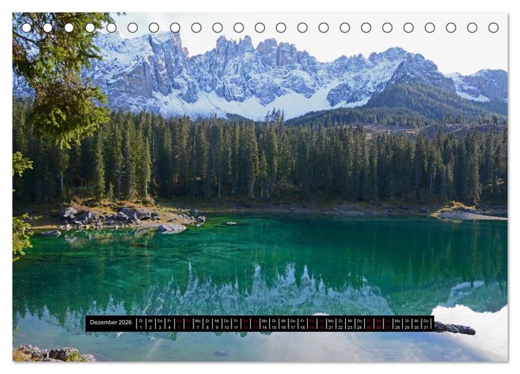 Produktbild: Dolomiten - Latemar und Rosengarten (Tischkalender 2026 DIN A5 quer), CALVENDO Monatskalender