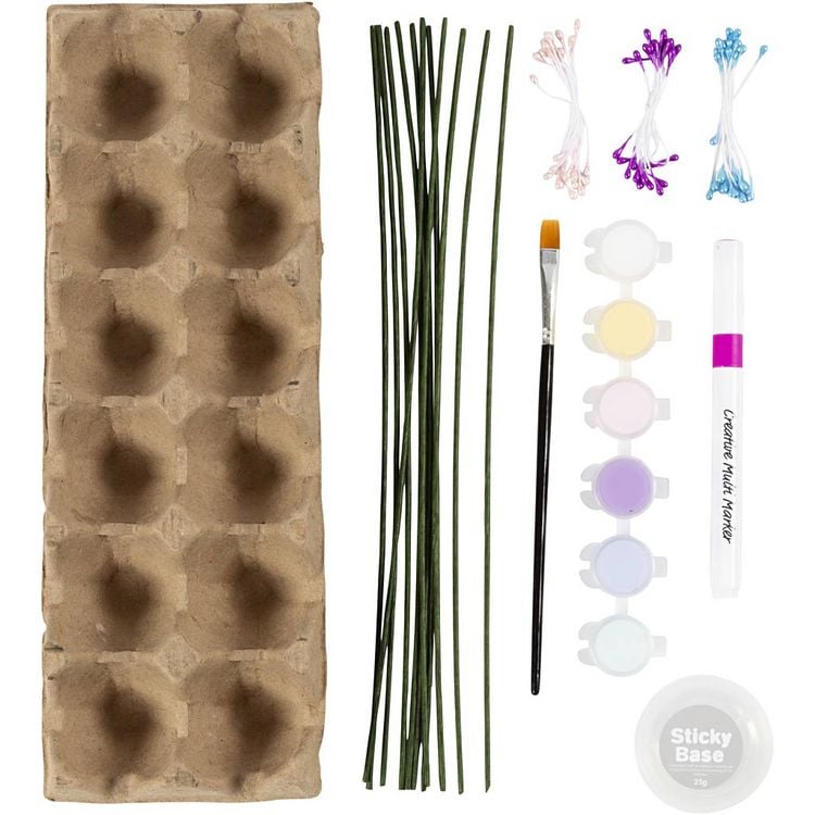 Produktbild: Creativ Company Kreativ Set Eierkarton-Blumen, Pastellfarben