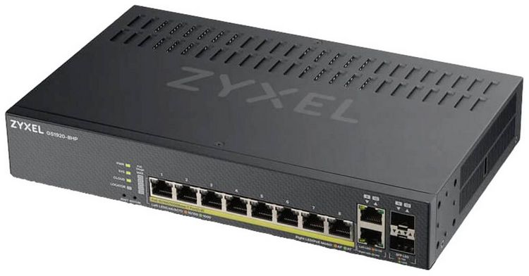 Produktbild: ZyXEL GS1920-8HPv2 GS1920-8HPv2 Netzwerk Switch 8 + 2 Port