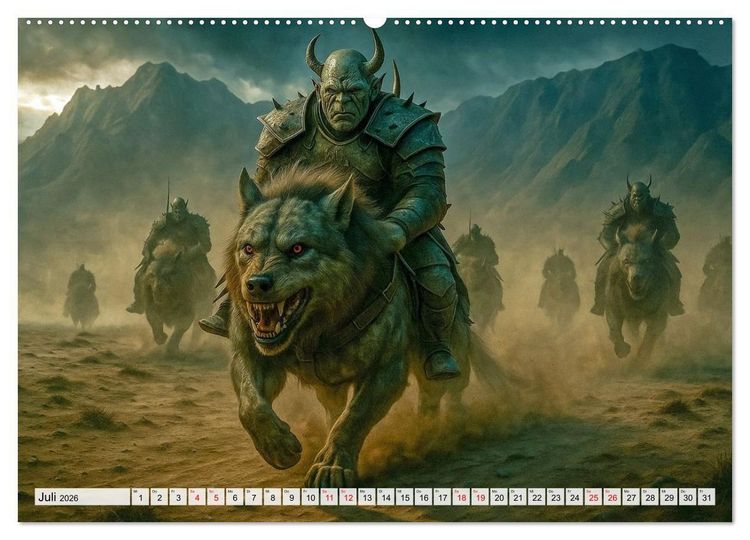 Produktbild: Erbe der Orks. Feuer und Schatten (hochwertiger Premium Wandkalender 2026 DIN A2 quer), Kunstdruck in Hochglanz