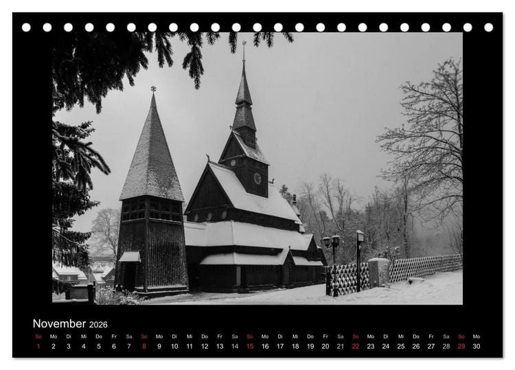 Produktbild: Harz-Bilder in monochrome (Tischkalender 2026 DIN A5 quer), CALVENDO Monatskalender