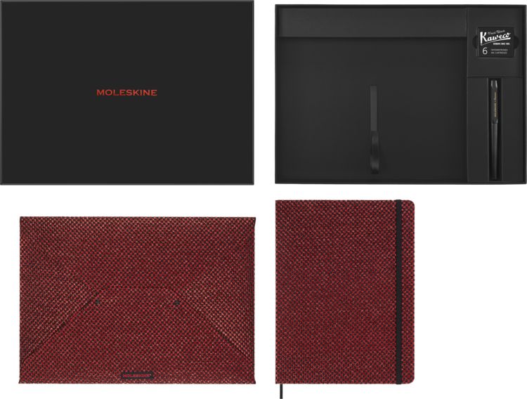 Produktbild: Moleskine Shine Sammler undat. Wochenkal. rot m. F&uuml;llfederh