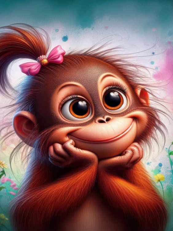 Produktbild: CALVENDO Puzzle Ein kleiner orangeroter Orang Utan schaut vertr&auml;umt | 1000 Teile Lege-Gr&ouml;&szlig;e 64x48cm Foto-Puzzle f&uuml;r gl&uuml;ckliche Stunden