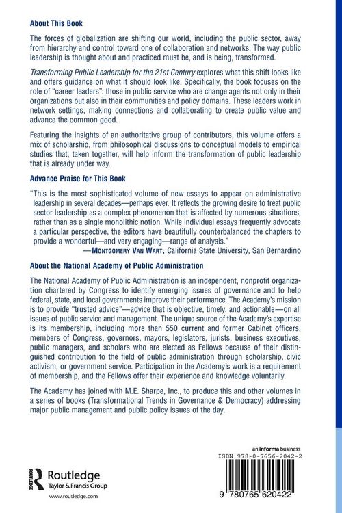 Produktbild: Transforming Public Leadership for the 21st Century