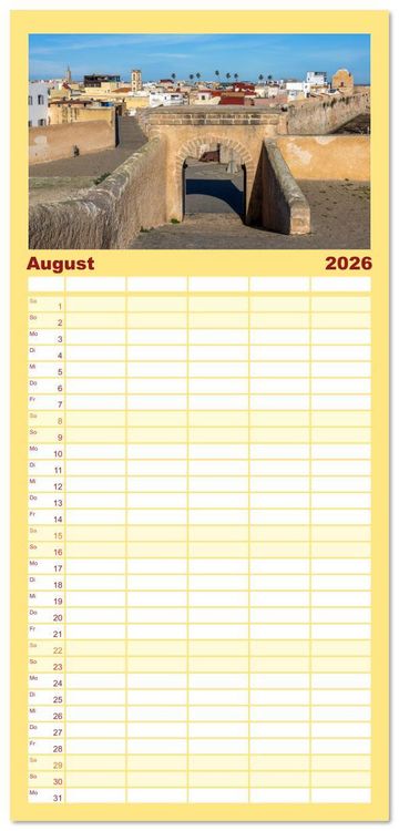 Produktbild: Familienplaner 2026 - Marokko, ein lebendiges Mosaik voller Farben. mit 5 Spalten (Wandkalender, 21 x 45 cm) CALVENDO