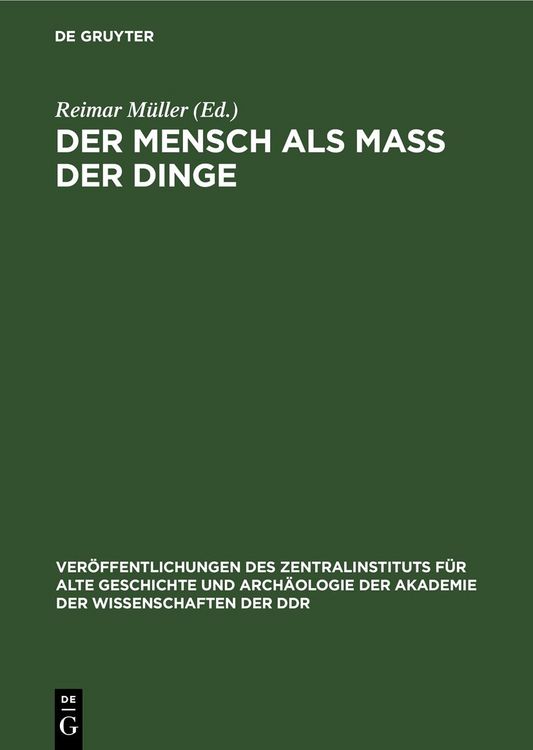 Produktbild: Der Mensch als Mass der Dinge