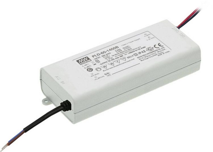 Produktbild: Mean Well MW PLD-60-700B LED-Treiber Konstantstrom 60W 0.7A 50 - 86 V/DC nicht dimmbar 1St.