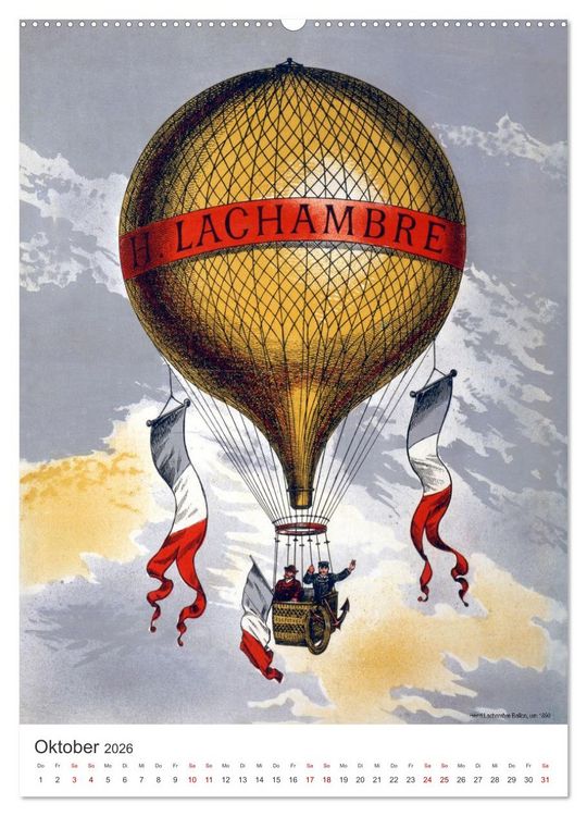 Produktbild: Ballonfahren Kalender (hochwertiger Premium Wandkalender 2026 DIN A2 hoch), Kunstdruck in Hochglanz