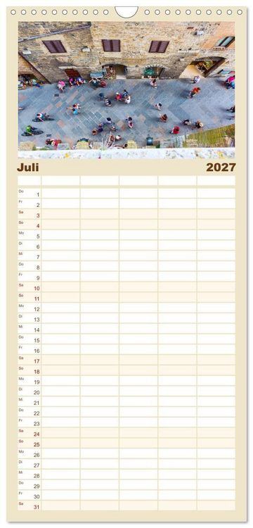 Produktbild: Familienplaner 2027 - San Gimignano, die Stadt der T&uuml;rme mit 5 Spalten (Wandkalender, 21 x 45 cm) CALVENDO