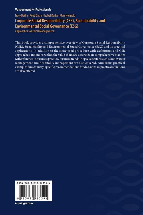 Produktbild: Corporate Social Responsibility (CSR), Sustainability and Environmental Social Governance (ESG)