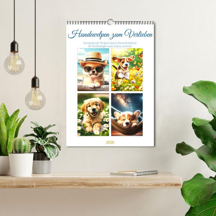 Produktbild: Hundewelpen zum Verlieben (Wandkalender 2026 DIN A3 hoch), CALVENDO Monatskalender