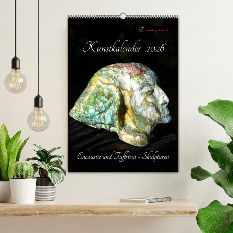 Produktbild: Kunstkalender 2026 - Encaustic und Tuffstein - Skulpturen (Wandkalender 2026 DIN A2 hoch), CALVENDO Monatskalender