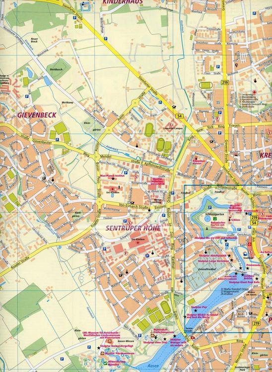 Münster Innenstadtplan 1:16 000