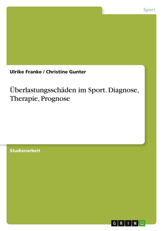 Produktbild: &Uuml;berlastungssch&auml;den im Sport. Diagnose, Therapie, Prognose