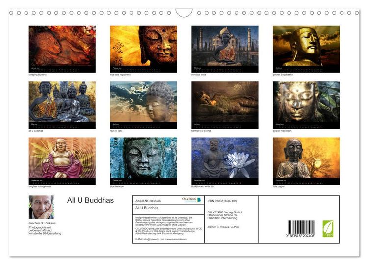 Produktbild: All U Buddhas (Wandkalender 2026 DIN A3 quer), CALVENDO Monatskalender
