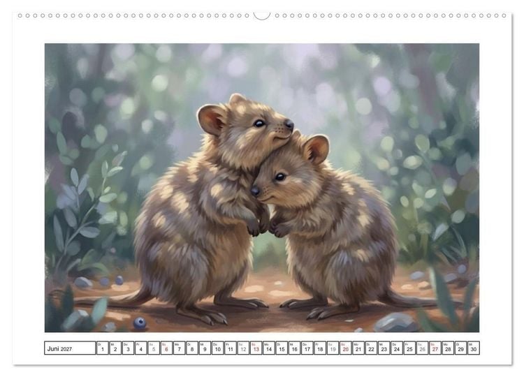 Produktbild: Quokkas - Gl&uuml;ckliche Momente im australischen Busch (hochwertiger Premium Wandkalender 2027 DIN A2 quer), Kunstdruck in Hochglanz