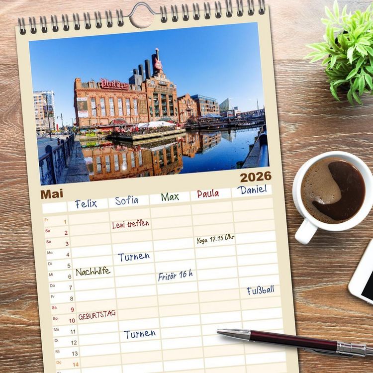 Produktbild: Familienplaner 2026 - Baltimore. Maritimer Charme an der Ostk&uuml;ste der USA mit 5 Spalten (Wandkalender, 21 x 45 cm) CALVENDO