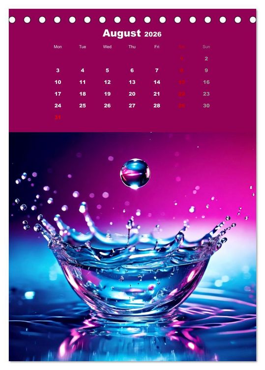 Produktbild: The symphony of drops (Desk Calendar 2026 DIN A5 portrait), CALVENDO 12 Month DeskCalendar