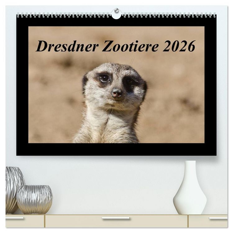 Produktbild: Dresdner Zootiere 2026 (hochwertiger Premium Wandkalender 2026 DIN A2 quer), Kunstdruck in Hochglanz