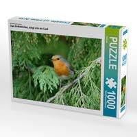 Produktbild: CALVENDO Puzzle Ein Motiv aus dem Kalender Das Rotkehlchen, singt uns ein Lied | 1000 Teile Lege-Gr&ouml;&szlig;e 64x48cm Foto-Puzzle f&uuml;r gl&uuml;ckliche Stunden