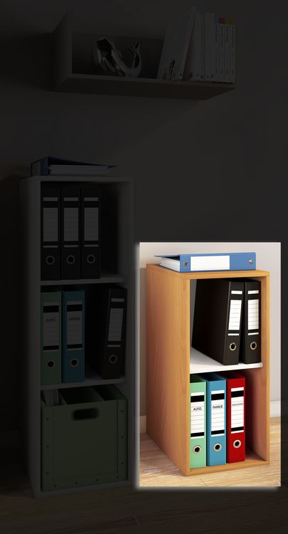Produktbild: Holz B&uuml;ro Regal B&uuml;cher Ordner Aktenregal Lona l 2f