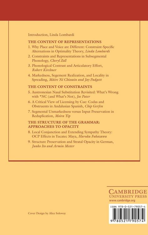 Produktbild: Segmental Phonology in Optimality Theory