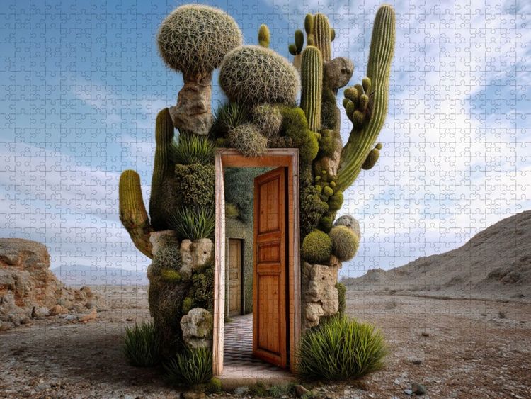 Produktbild: CALVENDO Puzzle T&uuml;r auf ins Abenteuer im W&uuml;stengarten | 2000 Teile Lege-Gr&ouml;&szlig;e 90x67cm Foto-Puzzle f&uuml;r gl&uuml;ckliche Stunden