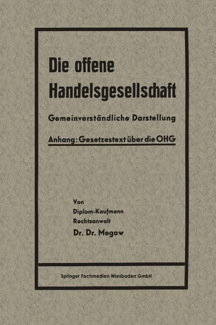 Produktbild: Die offene Handelsgesellschaft (OHG)