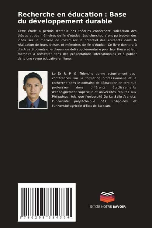 Produktbild: Recherche en &eacute;ducation : Base du d&eacute;veloppement durable