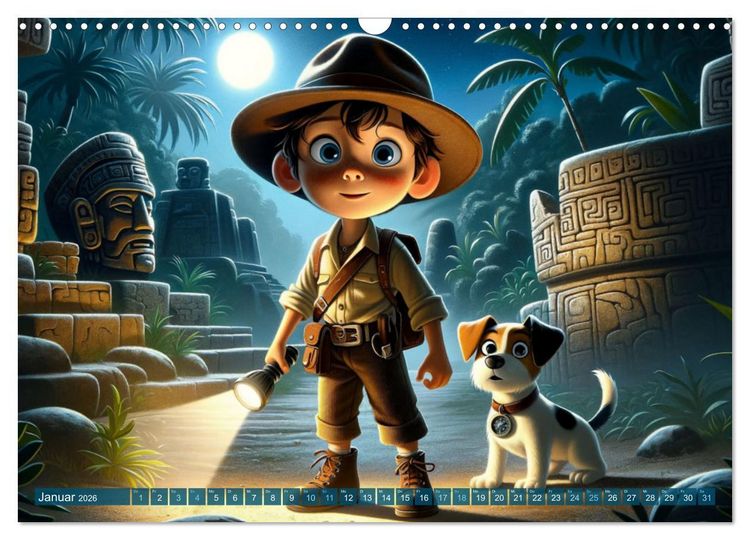 Produktbild: Max und Buddy: Entdecker des Verborgenen (Wandkalender 2026 DIN A3 quer), CALVENDO Monatskalender