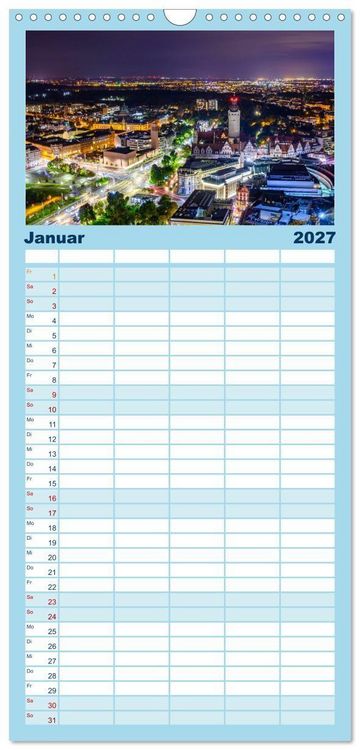 Produktbild: Familienplaner 2027 - Reiseziele in Deutschland mit 5 Spalten (Wandkalender, 21 x 45 cm) CALVENDO