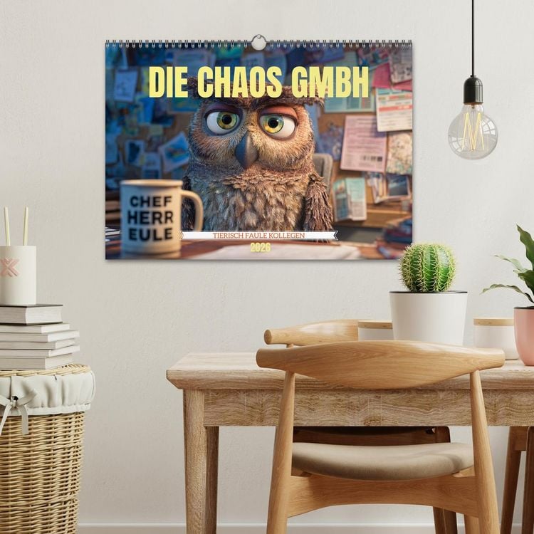 Produktbild: Die Chaos GmbH - Tierisch faule Kollegen (Wandkalender 2026 DIN A3 quer), CALVENDO Monatskalender