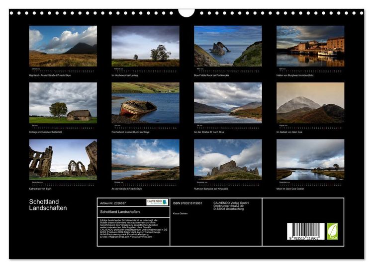 Produktbild: Schottland Landschaften (Wandkalender 2026 DIN A3 quer), CALVENDO Monatskalender