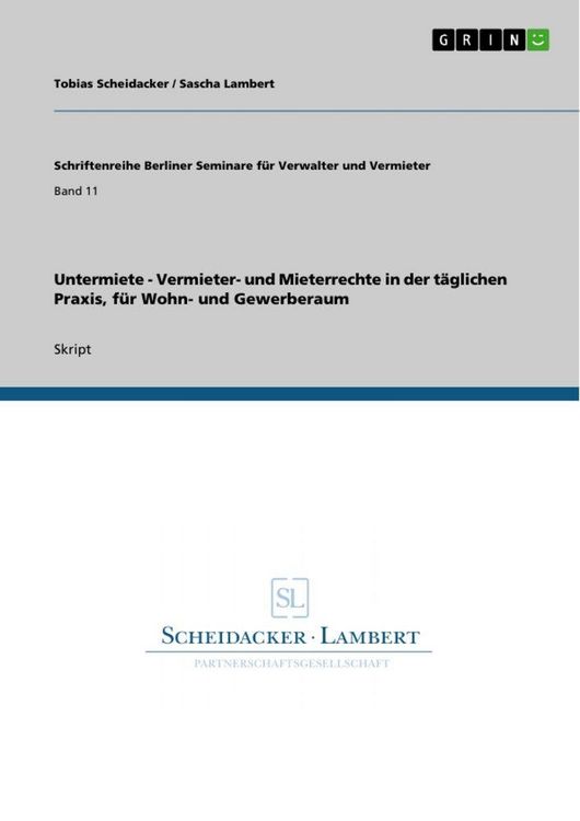 Produktbild: Untermiete - Vermieter- und Mieterrechte in der t&auml;glichen Praxis, f&uuml;r Wohn- und Gewerberaum