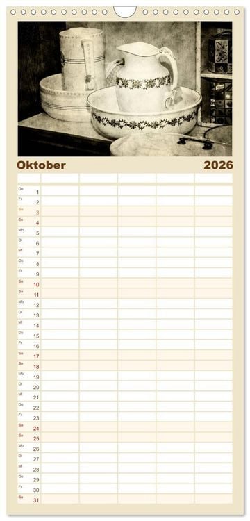 Produktbild: Familienplaner 2026 - Retro mit 5 Spalten (Wandkalender, 21 x 45 cm) CALVENDO