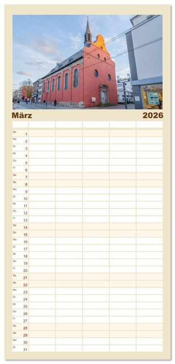 Produktbild: Familienplaner 2026 - Neuss Impressionen mit 5 Spalten (Wandkalender, 21 x 45 cm) CALVENDO
