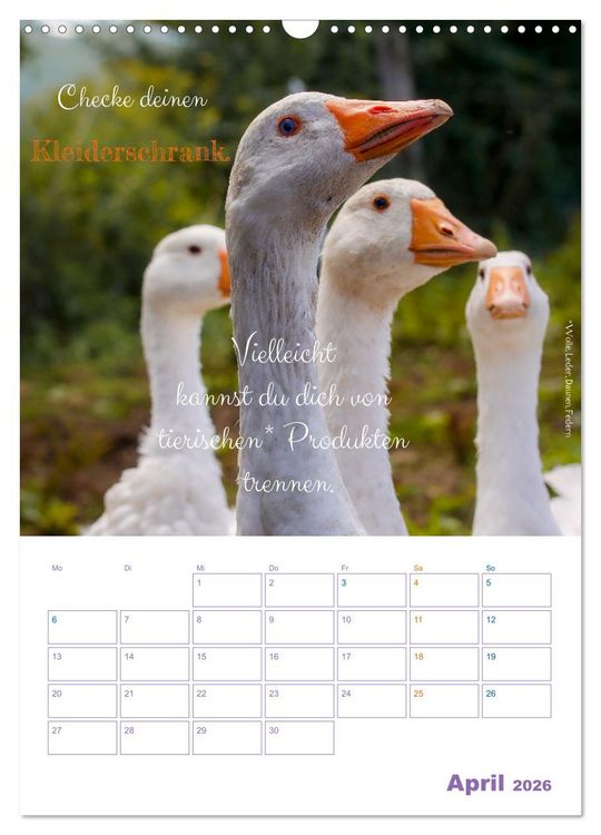 Produktbild: Tierische Challenges: F&uuml;r mehr Bewusstsein und mehr Tierschutz (Wandkalender 2026 DIN A3 hoch), CALVENDO Monatskalender