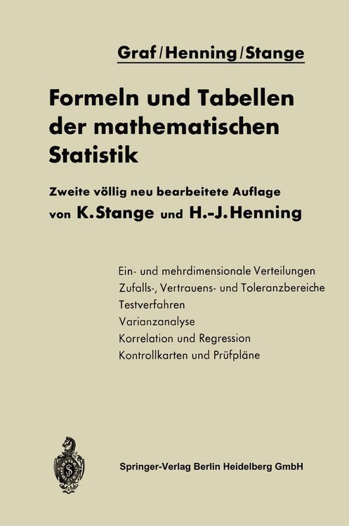 Produktbild: Formeln und Tabellen der mathematischen Statistik