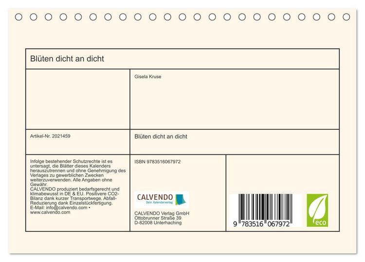 Produktbild: Bl&uuml;ten dicht an dicht (Tischkalender 2026 DIN A5 quer), CALVENDO Monatskalender